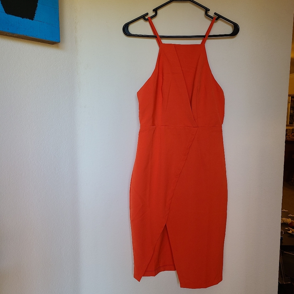 ◇Shareen collections halter dress w/ slit size 8◇
